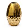 Luxury Gold Decorative Vase – 11 Inch Tall Iron Flower Vase with Honeycomb Design for Living Room, Office, and Dining Table (Gold)