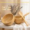 Bamboo Wood Mask Bowl Sleek Bamboo Spatula Spoon Spoon Cosmetic Mixing Tools  Cosmetic Mixing