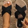 Ladies New Slippers Summer Cross Drag Fashion Hemp Rope Outer Wear Slippers Casual Sandals and Slippers