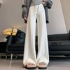 Autumn and Winter New Retro Lines with Soft and Sticky Drawstring Knitted Wide Leg Pants, Versatile Floor Mop Pants for Women