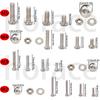 880pcs-stainless steel round cup hex bolt, nut, and washer set - M2-M5 sizes, includes hex wrench, suitable for DIY and repair.