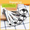 Steel Sleek Stainless Measuring Spoon Set Of Five Ideal For Coffee Baking And Holiday Gifts