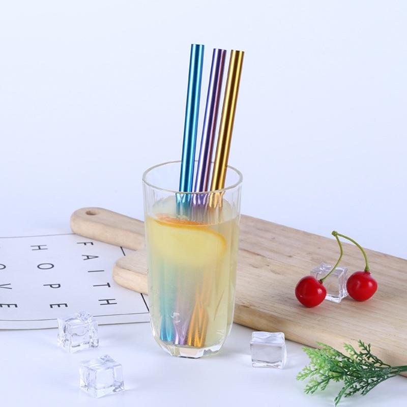 Питьевая соломинка Пищевая нержавеющая сталь 304 Соломинка для молочного чая, коктейля, сока Экологически чистые соломинки