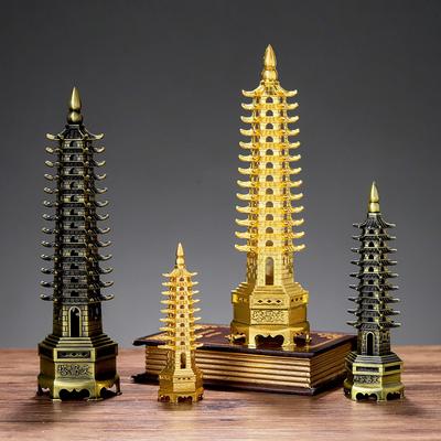 3D-модель из цинкового сплава по фен-шуй, китайская башня-пагода Вэньчан, сувенирная статуэтка, предметы интерьера, изделия из металла