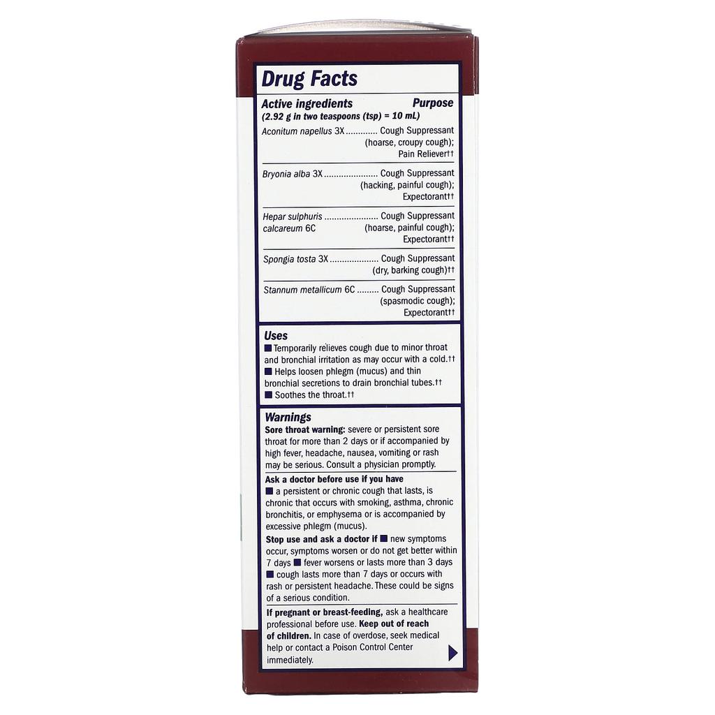 Boericke & Tafel Cough & Bronchial Syrup, Weekly, 240Ml(8Fl Oz)