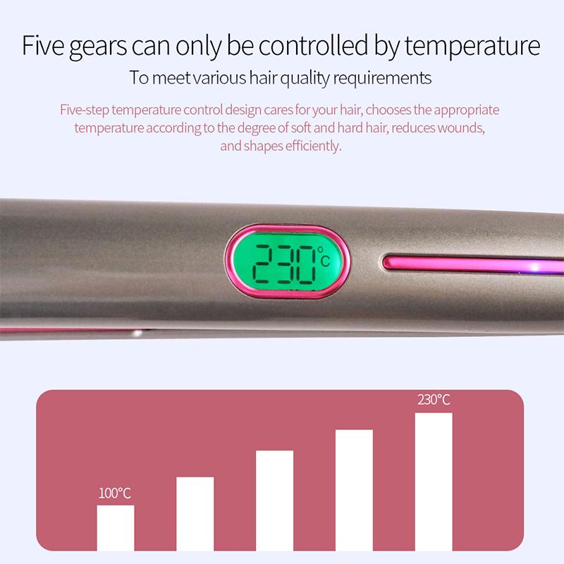 Инфракрасный выпрямитель для волос и бигуди с отрицательными ионами Инфракрасный анион двойного назначения 2 в 1 Выпрямитель для волос с бигуди