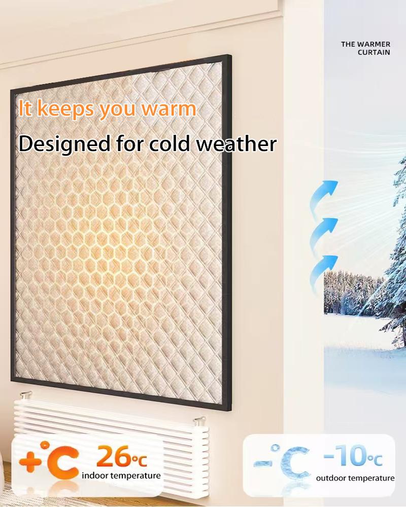2025 Окно Ветрозащитная, Теплая Штора, Холодная Двойная Толстая Блэкаут Штора, Звукоизоляционное Хлопковое Окно,черный Цельный Кусок,можно Настроить