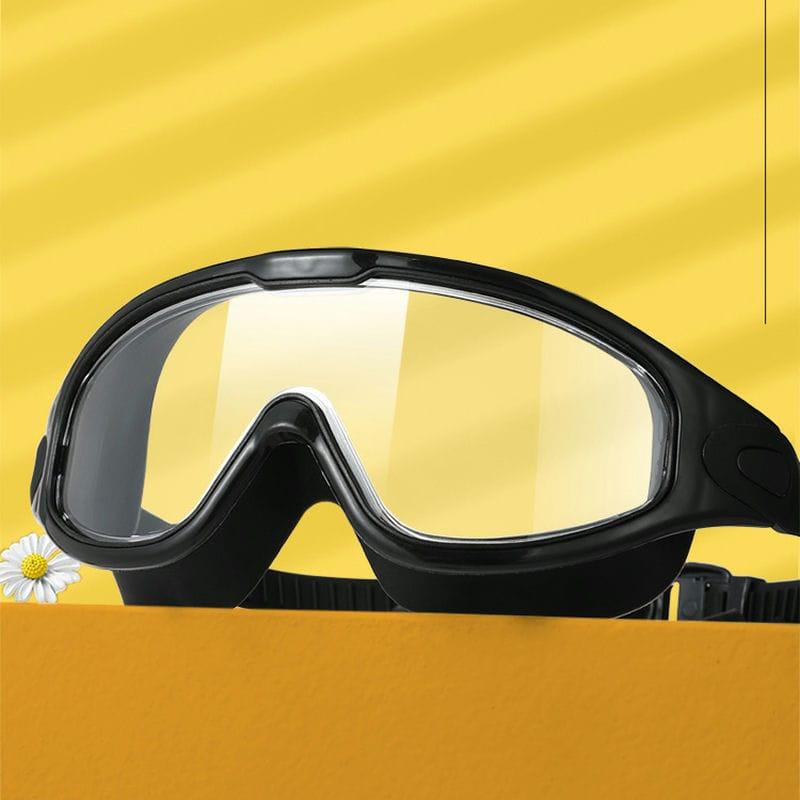 Adult Swimming Glasses Large Frame Diving Mask Soft Eyewear With Earplugs Men Women Water Sports Diving HD Anti-fog Eyewear