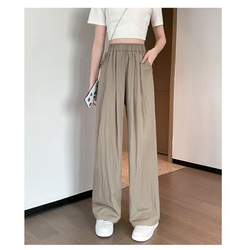 Широкие брюки из ледяного шелка, женские летние брюки с высокой талией, повседневные брюки Yamamoto в японском стиле, повседневные брюки из хлопка и льна