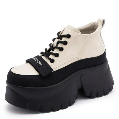 8 см лакированная кожа синтетический толстый круглый носок каблук женский шнуровка летняя мода высокий каблук платформа женская повседневная обувь