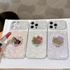 Зеркальный чехол для телефона с узором ракушки Hello Kitty для iPhone 17/16 Pro Max и Apple 15/14 с защитой из страз