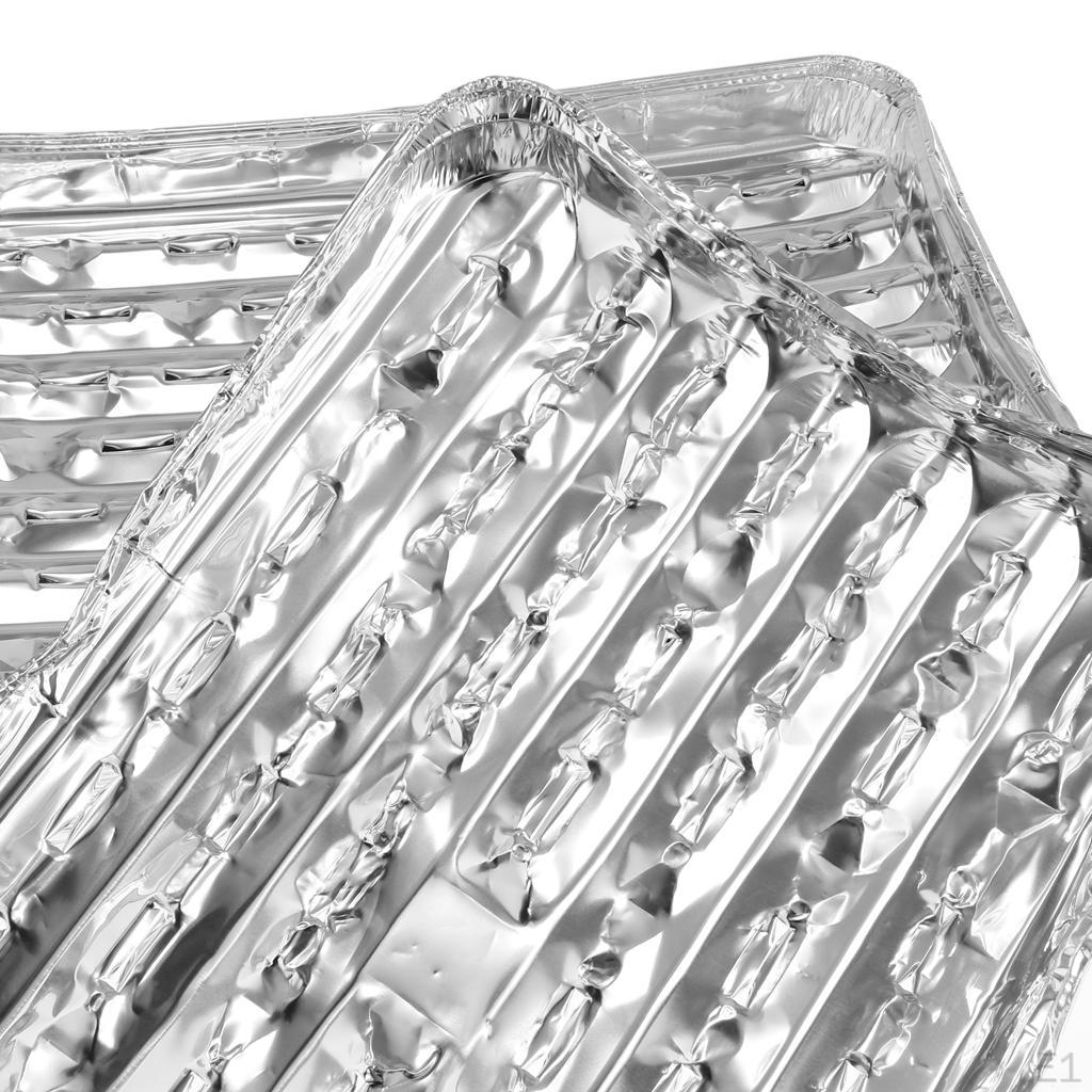 20 одноразовых алюминиевых прямоугольных противней для гриля для барбекю