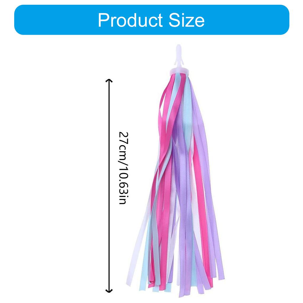 2pcs Ribbon Outdoor Cycling Scooters Bicycles Handlebar Colorful Tassels for Baby Carrier