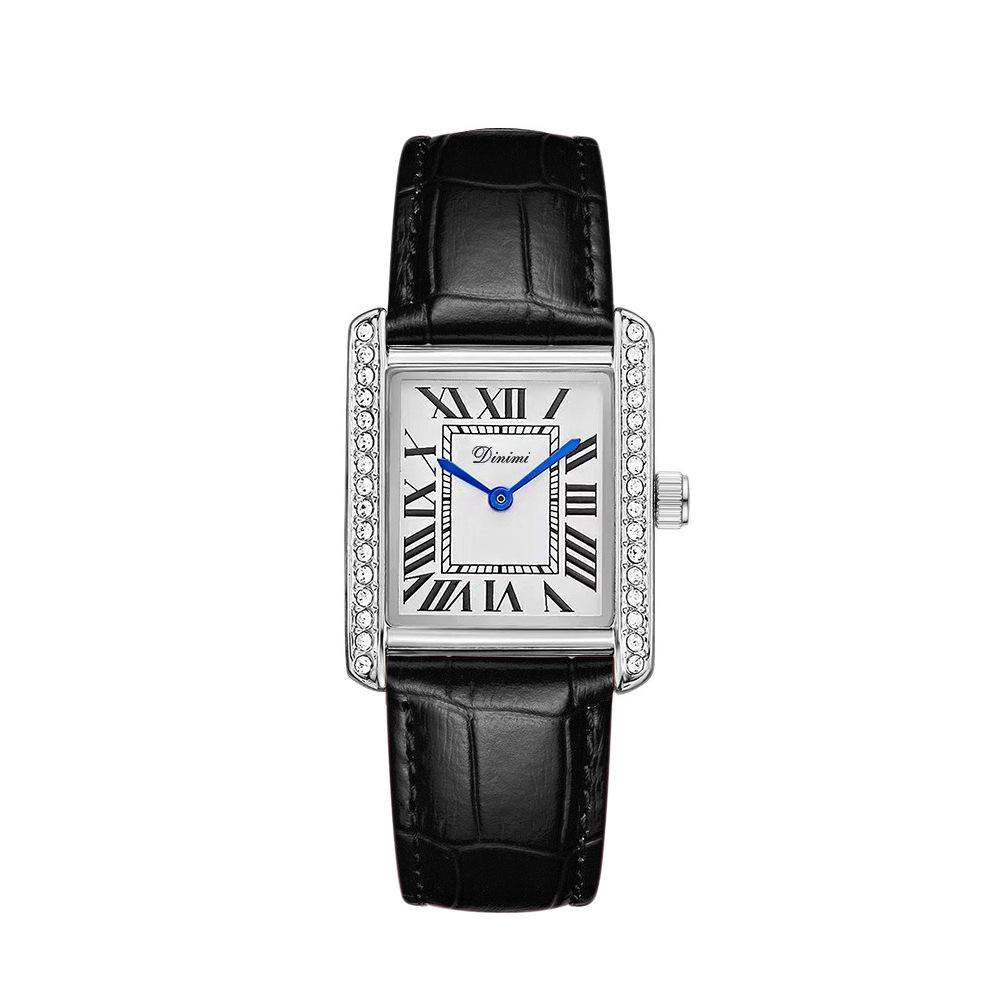 Fashion Square Watch, Simple Roman Temperament, Business Lady, Retro Temperament Belt Quartz Watch