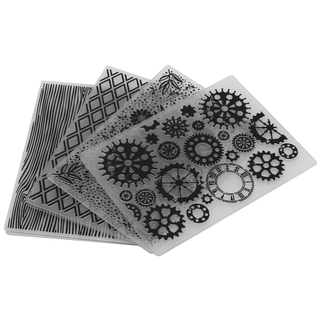4Pcs Plastic Embossing Folders Embossed Template DIY Card Making Scrapbooking Paper Craft Tool