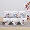 6 шт., синий и белый фарфоровый керамический чайный сервиз в китайском стиле, чашка с ручной росписью, чашки для кофе, вина, принадлежности для напитков