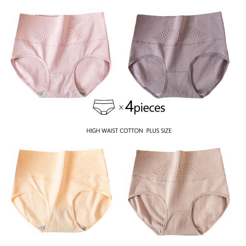 Плюс размер M-5XL Трусики с высокой талией Женское дышащее хлопковое нижнее белье Трусы с принтом Женское нижнее белье