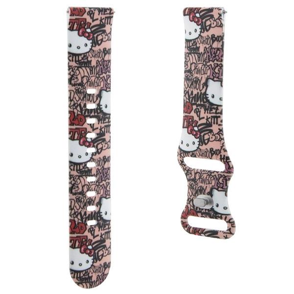 Hello Kitty Silicone Tags Graffiti Strap Universal 20Mm - Pink