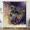 Fantasy Curtains Colorful Vivid Animal Butterfly Cloth Fashion Printed Curtains for Bedroom Kitchen Living Room Home 2 Panels