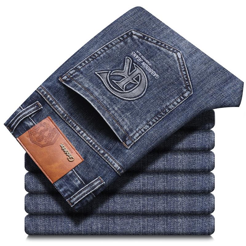 2024 New Four Seasons Wearable Autumn/Winter High End Light Luxury Stretch Jeans For Men'S Trendy Brand Long Pants