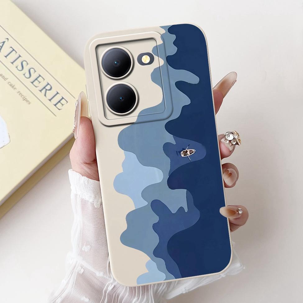 For Vivo Y36 5G V2248 Case For Vivo Y27 5G V2302 Cover Silicone Luxury Fashion Flowers Kawaii Cute Cat Funny Phone Case Bumper