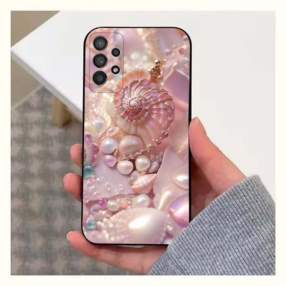 Потрясающий розовый чехол-ракушка для Samsung S21, S9, S22, S25, S20, S10, Plus, Ultra, S24, S23, FE, Lite, Мягкий силикон, Черный