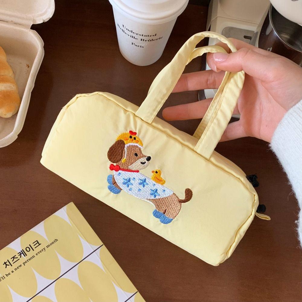 Desktop Storage Cartoon Pencil Case Print Cloth Stationery Bag Stationery Holder