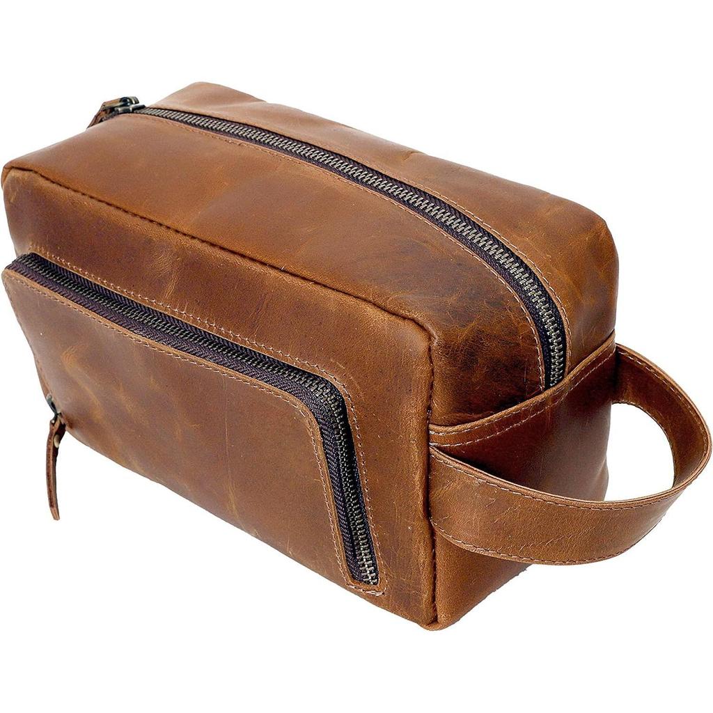 Men's Toiletry Bag Leather Travel Toiletry Bag Dopp Kit for Men Shaving Bag for Travel Accessories