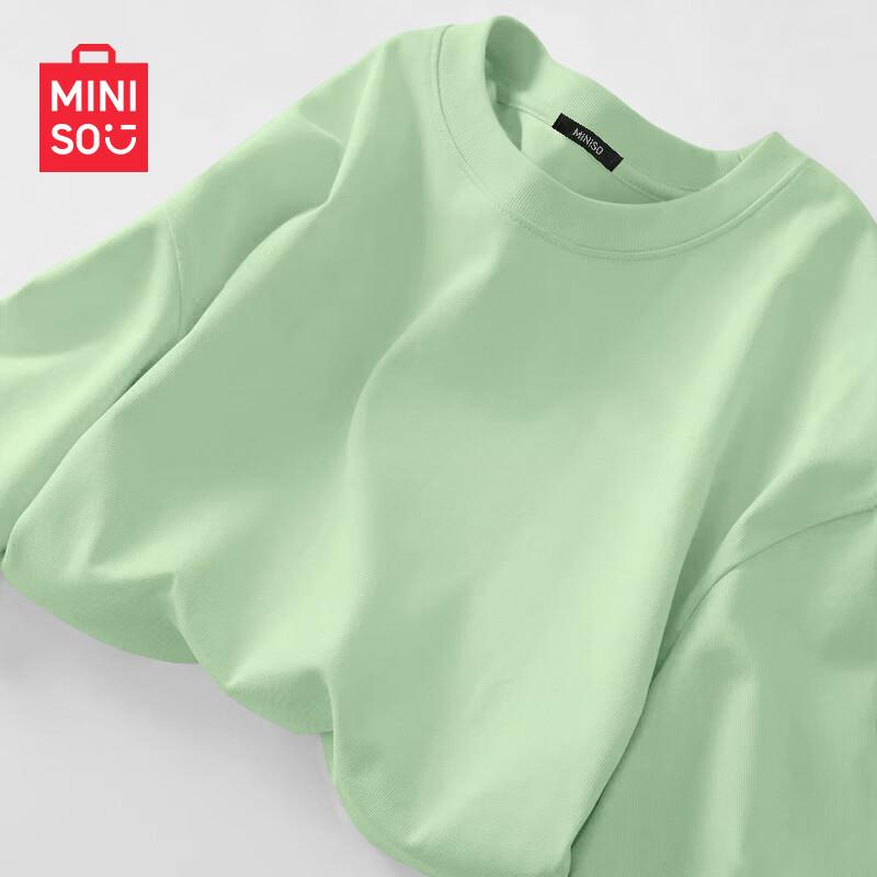 MINISO Женская хлопковая футболка свободного кроя с длинным рукавом