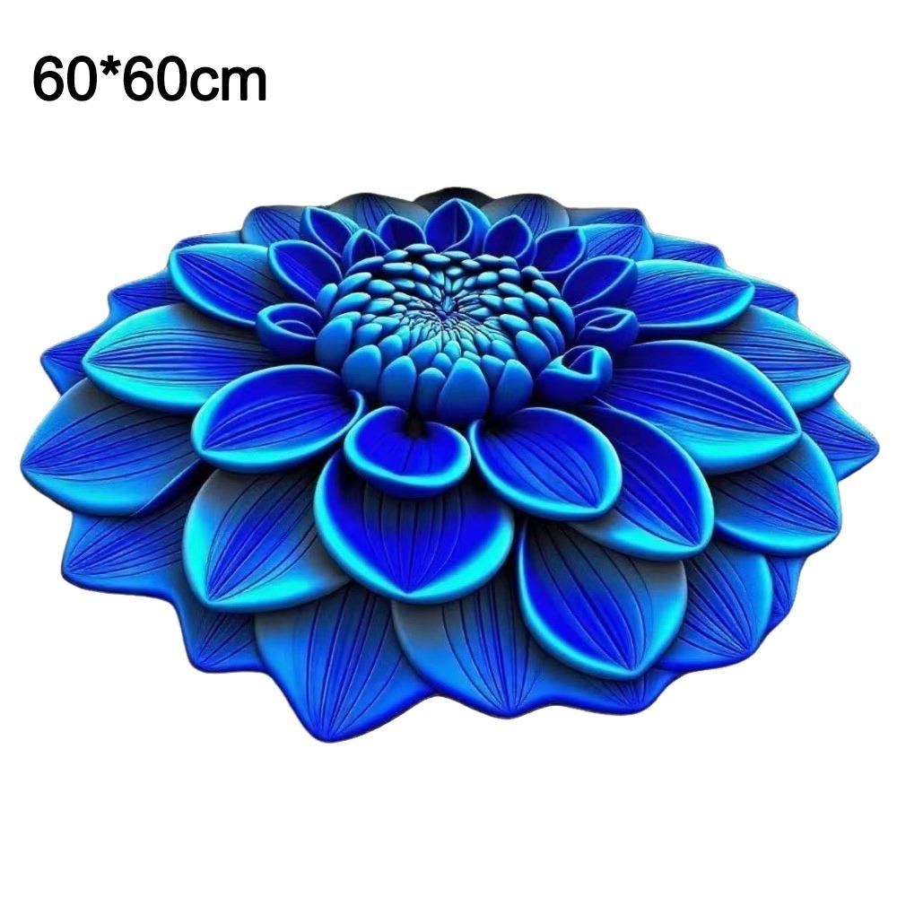 New Special-shaped 3D Flower Carpet Non-slip Crystal Velvet Bathroom Floor Mat Absorbent Soft Peony Floor Mat Home Decor