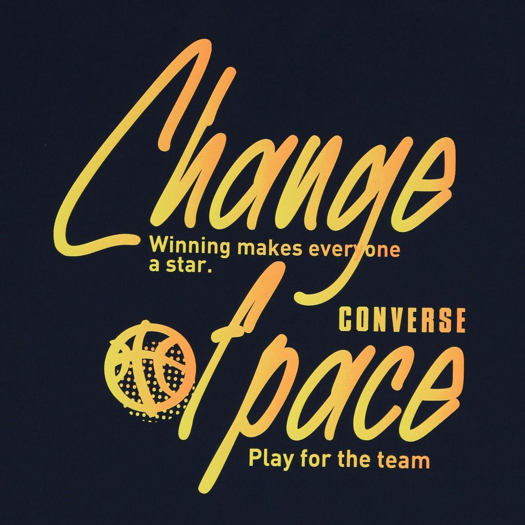 Converse Mini Basketball Short Sleeve for Printed T-Shirt Girls, T-Shirt, Black/Orange