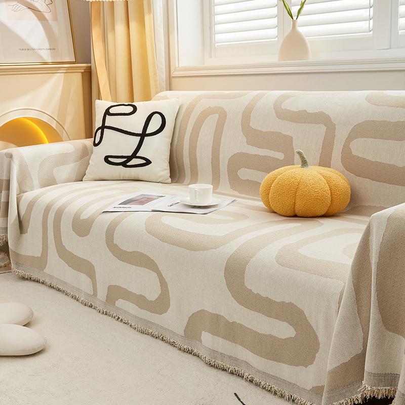 Чехол для дивана с простым узором, двусторонний чехол для дивана из синели, чехол для 3-местного дивана в гостиной, универсальный чехол Four Seasons
