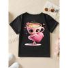 European sizes Summer Fashion Girls' Short Sleeve T-Shirt with Double-Sided Print of Italian Brain Corrosion Cartoon Dancing Cappuccino