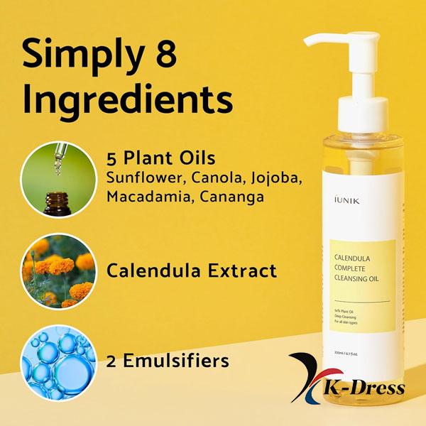 IUNIK Полное очищающее масло с календулой 200 мл