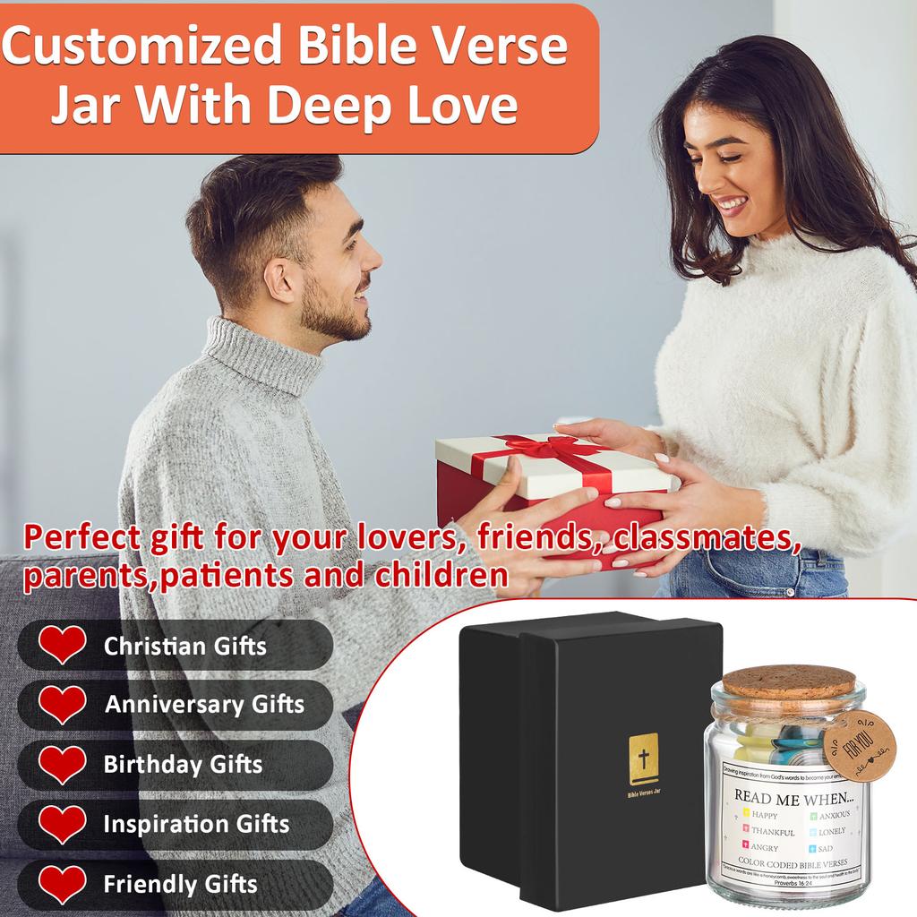 Bible Verses In A Jar, Read Me When Bible Verses Jar For Emotions And Feelings, Mother'S Day Gift, Bible Verse Cards,Scripture C