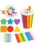 Montessori Color Sorting Matching Toys Wooden Shape Recognition Toy Kids Math Learning Educational Toys Todders Fine Motor Gifts