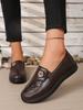 Женские кожаные туфли на плоской подошве, женские лоферы весна-осень, классическая базовая модель, мамины туфли, нескользящие и удобные