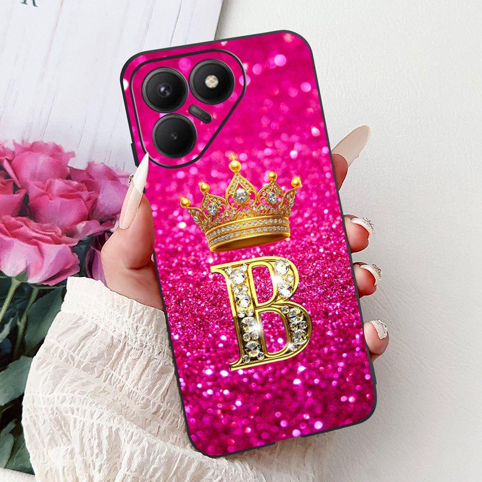 For Tecno Pova 7 5G Fashion Crown Letter Phone Case For Tecno LJ7 Pova7 Soft Silicone TPU Bumpers