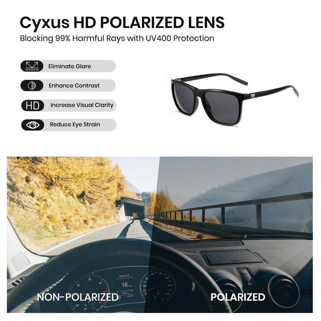 Sixaz Polarized Ultra UV400 UV для стильных солнцезащитных очков для мужчин и женщин [Cyxus] Солнцезащитные очки, линзы, мужские, женские, легкие, защита,