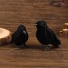 Small Simulation Fake Bird Realistic Halloween Black Crow Model Ornament Simulation Bird Home Decoration Animal Creepy Toy
