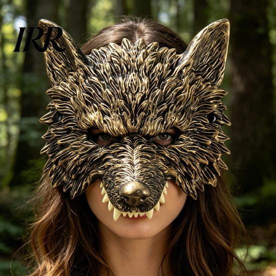 Realistic Wolf Mask 3D Head Mask, High Elastic Lightweight Comfortable Werewolf Medieval Costume with Adjustable Strap for Halloween