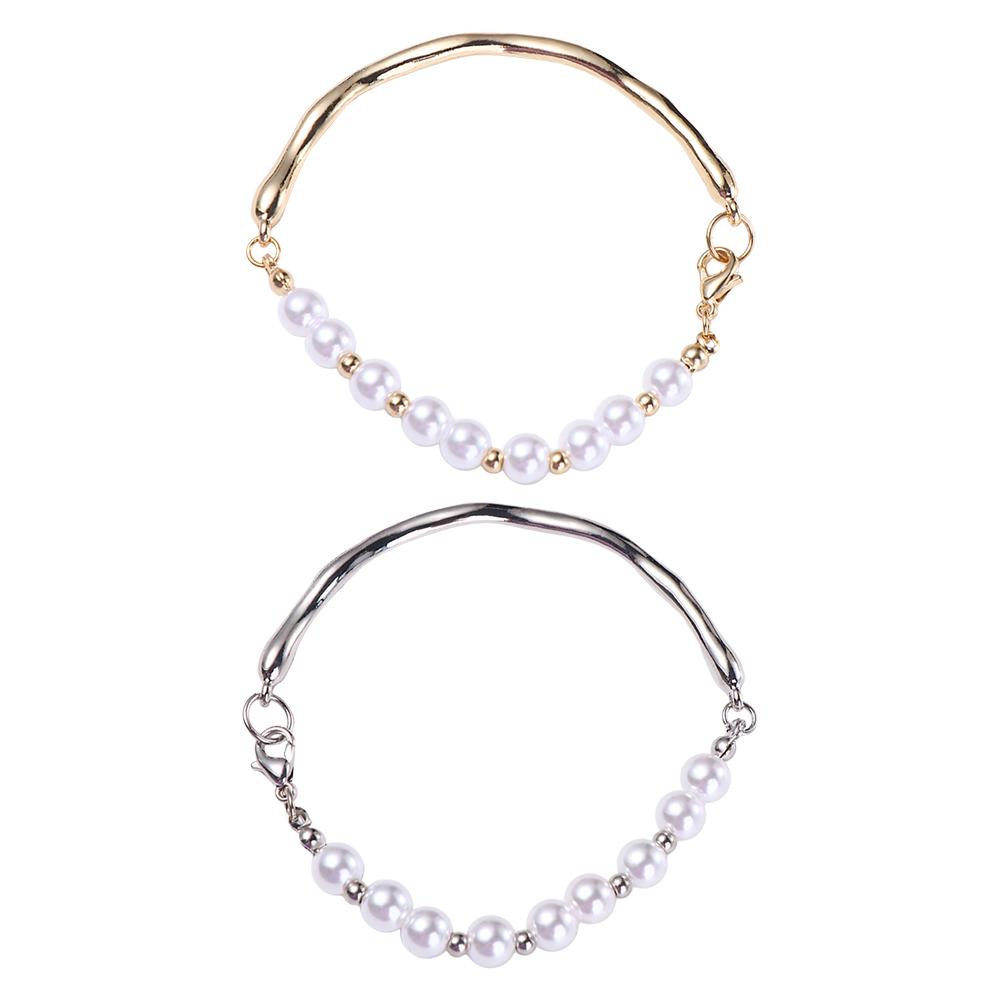 Girl Gift Baroque Irregular Liquid Metal Pearls Bracelet Women Bracelet Copper Korean Style Jewelry