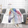 Rainbow Unicorn Watercolor Best Selling Room Household Flannel Blanket Magical Horse Animal Rainbow Unicorn Unicorn Watercolor