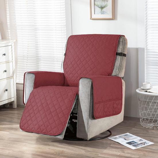 Водонепроницаемый чехол для кресла с нескользящей гранулированной боковой панелью с несколькими карманами, пылезащитный мягкий тканевый чехол для дивана-реклайнера