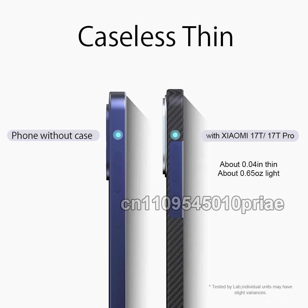 Магнитный чехол из углеродного волокна и арамида для Xiaomi 17 T Pro/Xiaomi 17 T Тканевый Тонкий Жесткий Легкий Чехол Магнитный Черный Тонкий Легкий