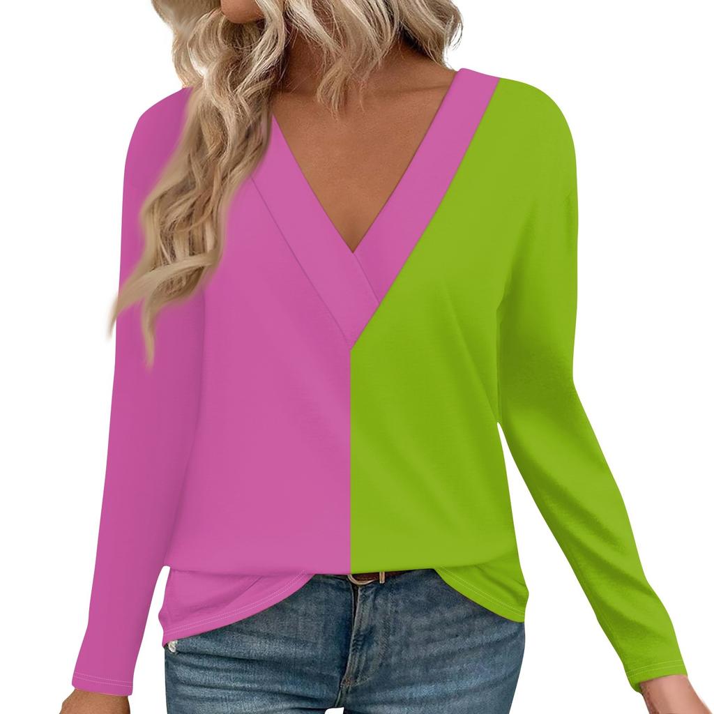 Женские рубашки с длинным рукавом и V-образным вырезом, нарядные повседневные топы, модные свободные туники, топы, блузки