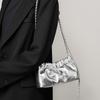 Folded Cloud Bag, New Underarm Chain Bag, Cowhide Shoulder Messenger Bag, Golden Ball Bag.