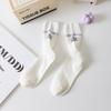 Women's Summer Thin Fashion New Cloth Label Embroidery Tube Cotton Socks