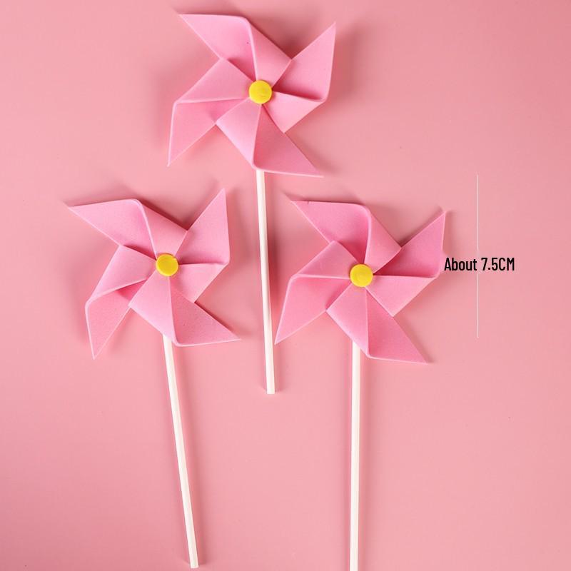 Pink Themed Cake Decor: Heart & Cloud Balloons with Insert Cards for Birthday Parties