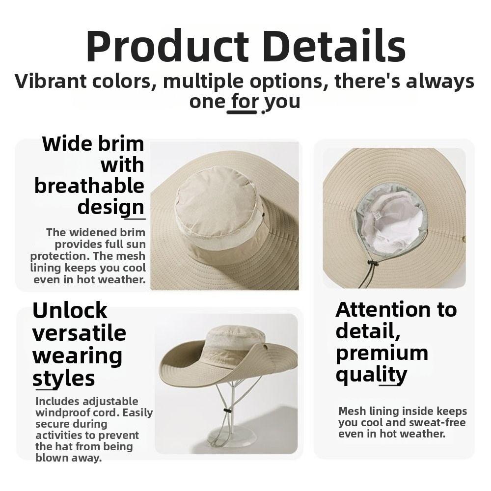Big Eaves Fisherman Hat Breathable Bucket Hats Portable Fishing Hat Spring/Summer